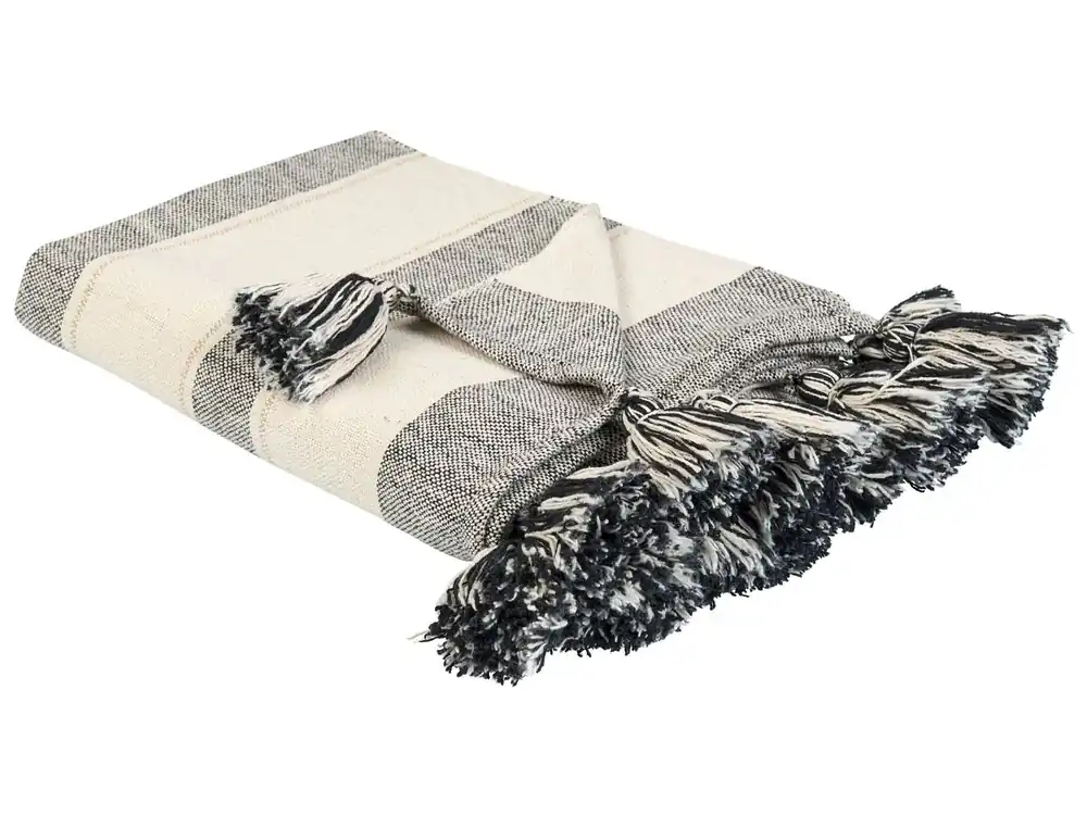 Manta CAYIR Algodón 130 x 170 cm Beige - Textil