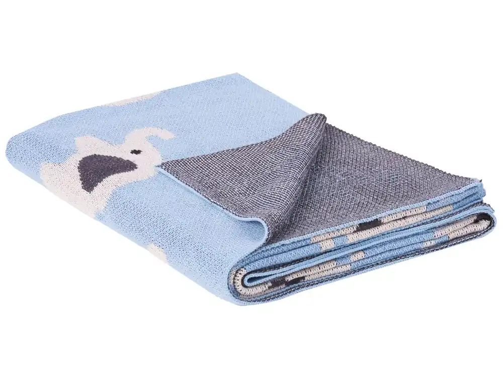 Manta HILKOT Algodón 130 x 170 cm Azul - Textil