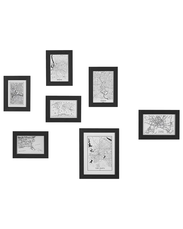 Conjunto de 7 marcos de fotos DENKORO Motivo urbano Negro - Decoración