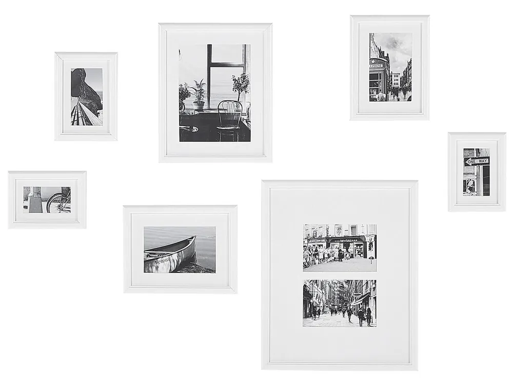 Conjunto de 7 marcos de fotos ZINARE Motivo urbano Blanco - Decoración