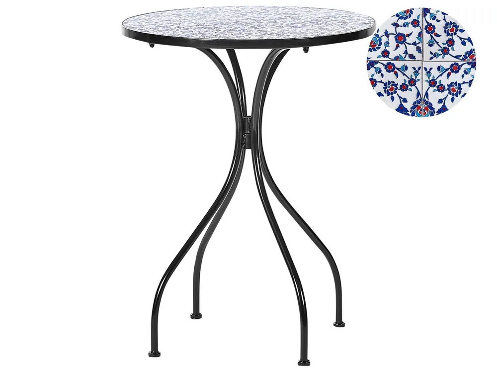 Mesa de balcón CAMPRENA 60 cm 60 cm Metal Negro - Jardín
