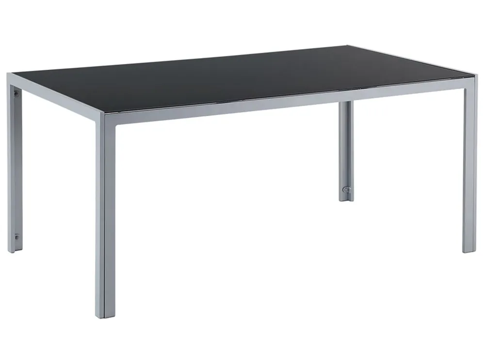 Mesa de jardín CATANIA 160 cm 91 cm Vidrio Negro