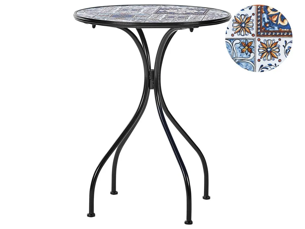 Mesa de balcón CIVITA 60 cm 60 cm Metal Negro - Jardín