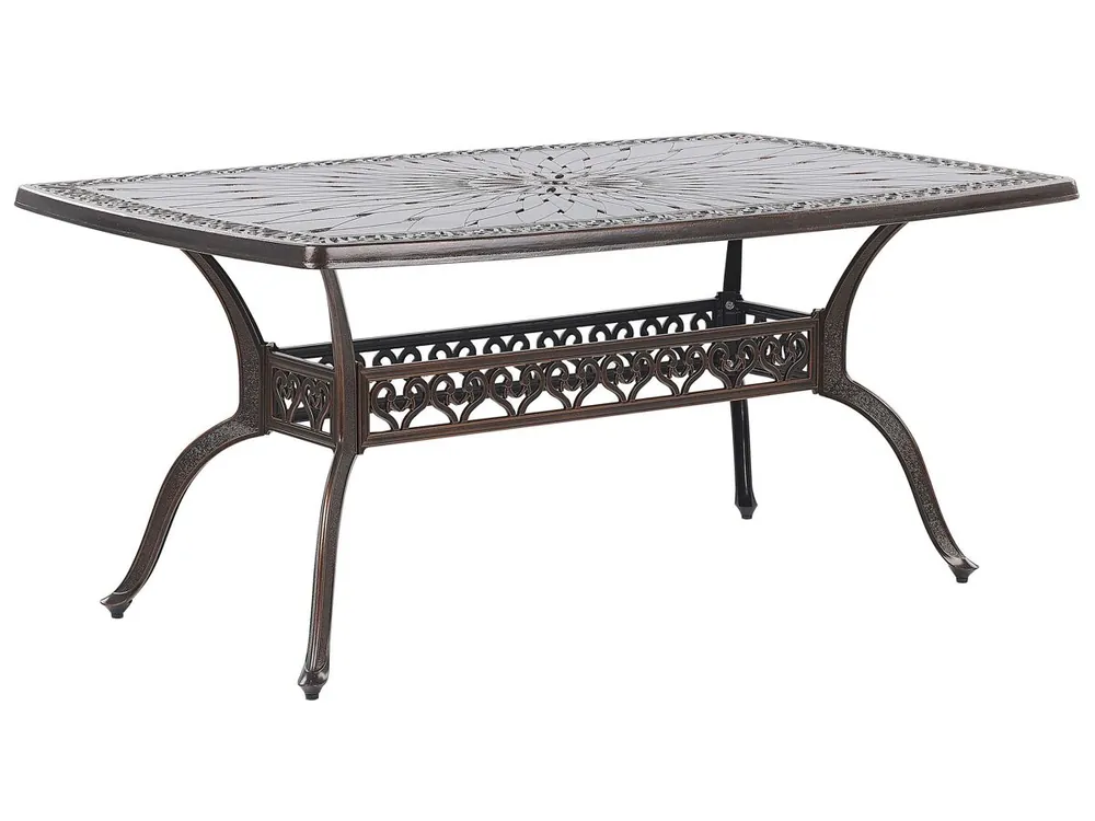 Mesa de jardín LIZZANO 165 cm 102 cm Metal Marrón oscuro