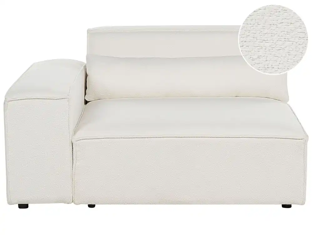 Módulo esquinero HELLNAR Bouclé Blanco crema Derecha - Sofás sillones puffs