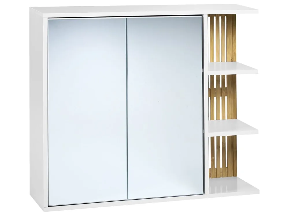 Armario con espejo de pared para baño NUBES 80 cm 70 cm Blanco