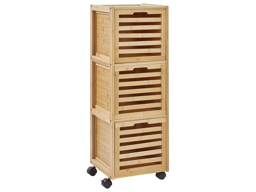 Mueble de baño SHAWNEE Madera de bambú 32 cm Marrón claro