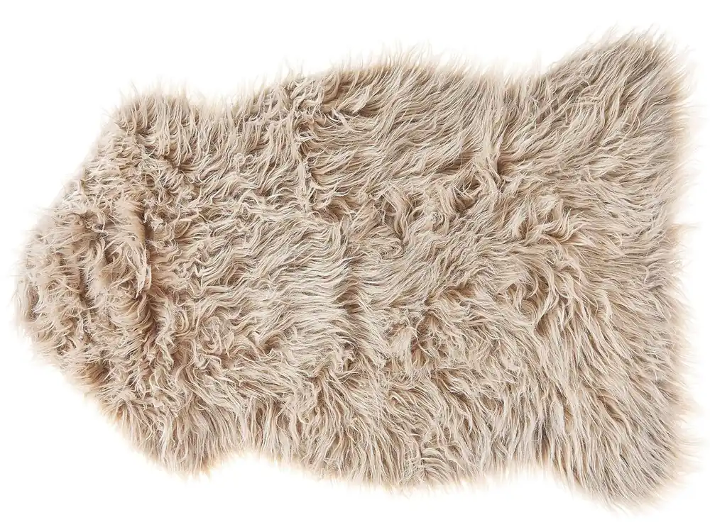 Alfombra de pelo sintético MUNGO Beige 63 x 95 cm - Textil
