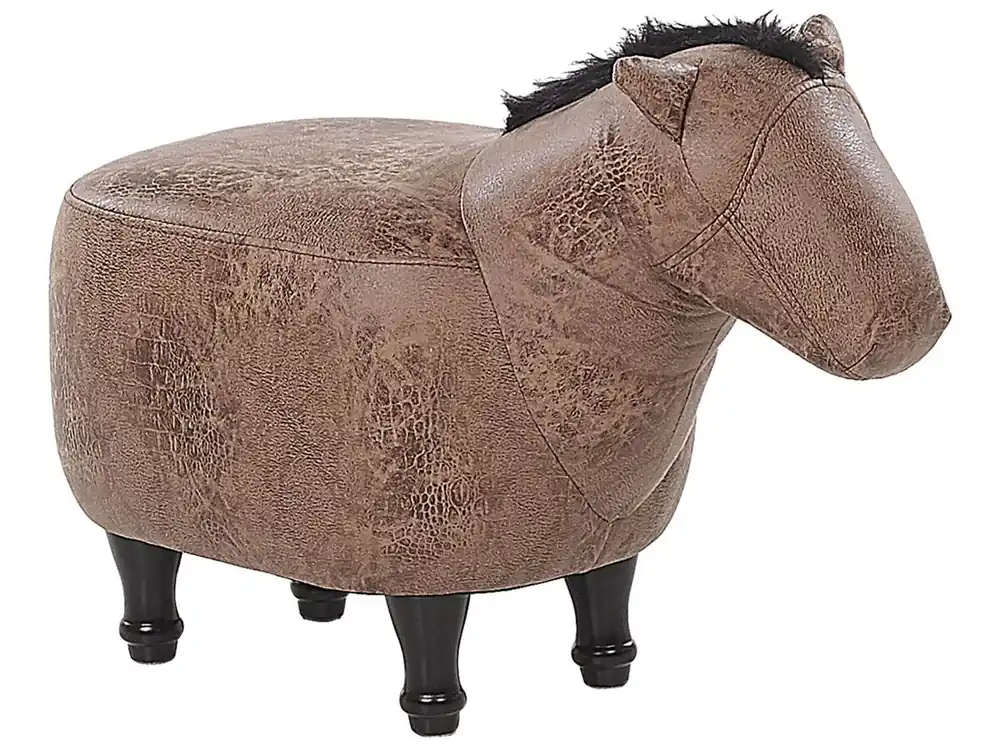Puf animal HORSE Piel sintética Marrón claro - Bebé