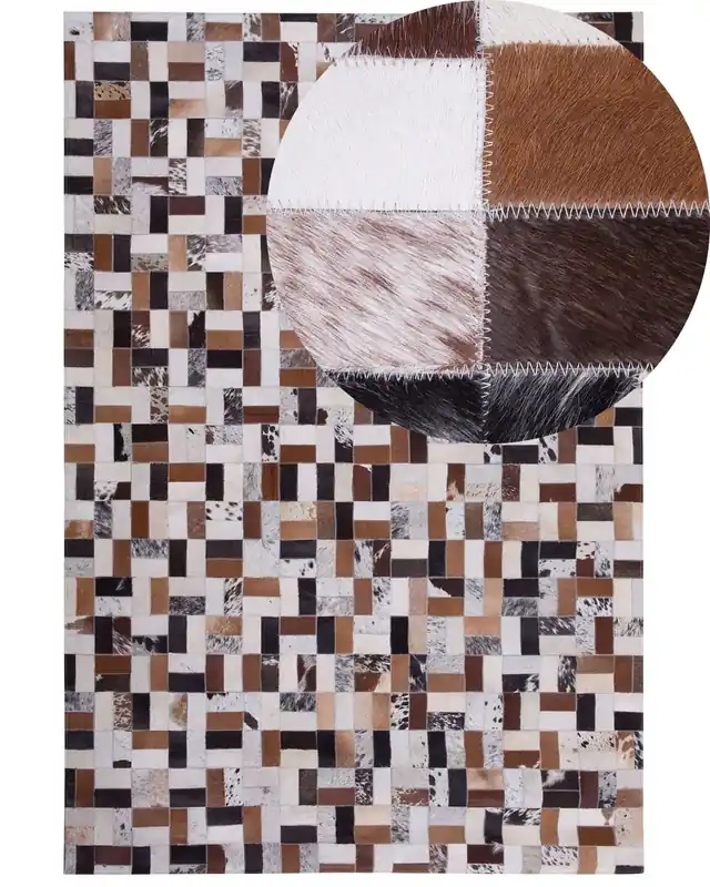 Alfombra CESME Multicolor 160 x 230 cm Piel - Textil
