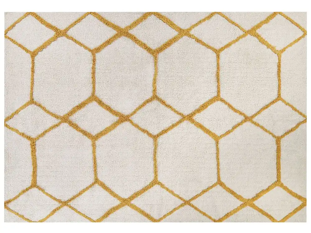 Alfombra BEYLER Blanco 160 x 230 cm Algodón - Textil