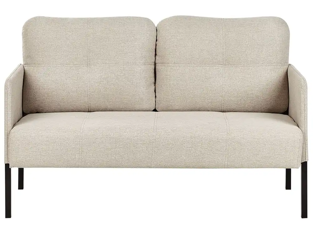 Banco tapizado LAHTI Tela Beige claro 2 plazas - Sofás sillones puffs