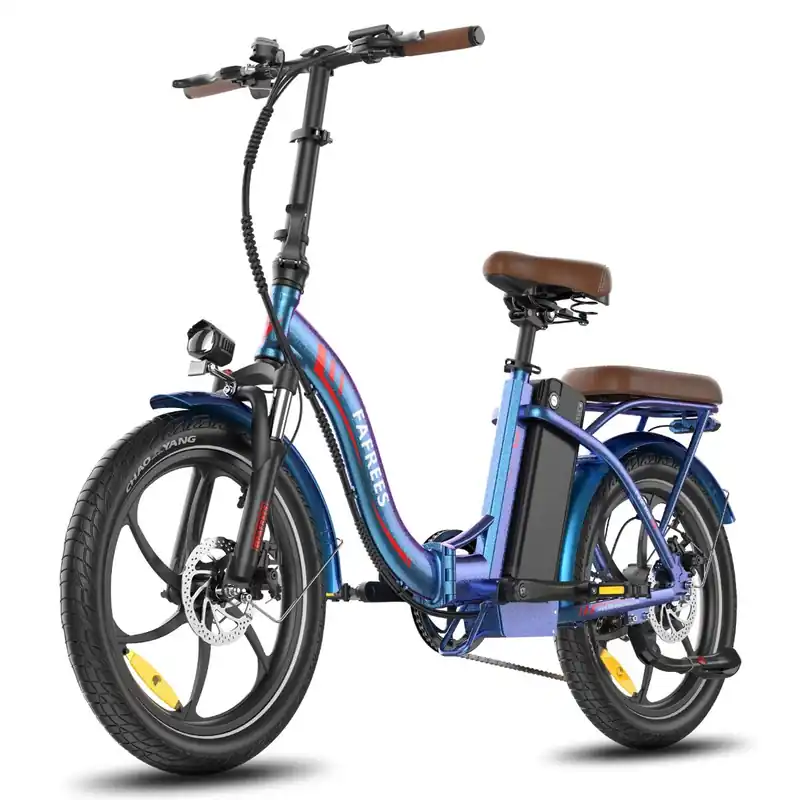 Bicicleta Eléctrica FAFREES F20+ Pro - Motor 250W Batería 36V25Ah Neumáticos De 20" Frenos De Disco Mecánicos - Aurora azul