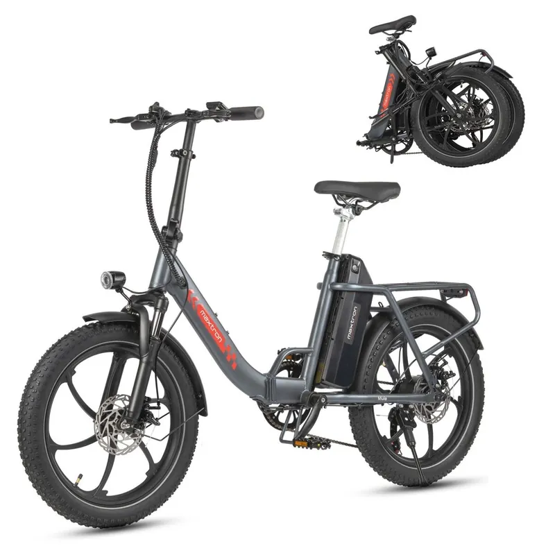 Bicicleta Eléctrica MAXTURN MULE - Motor 250W Batería 48V20AH 20" Frenos De Disco Mecánicos - Gris