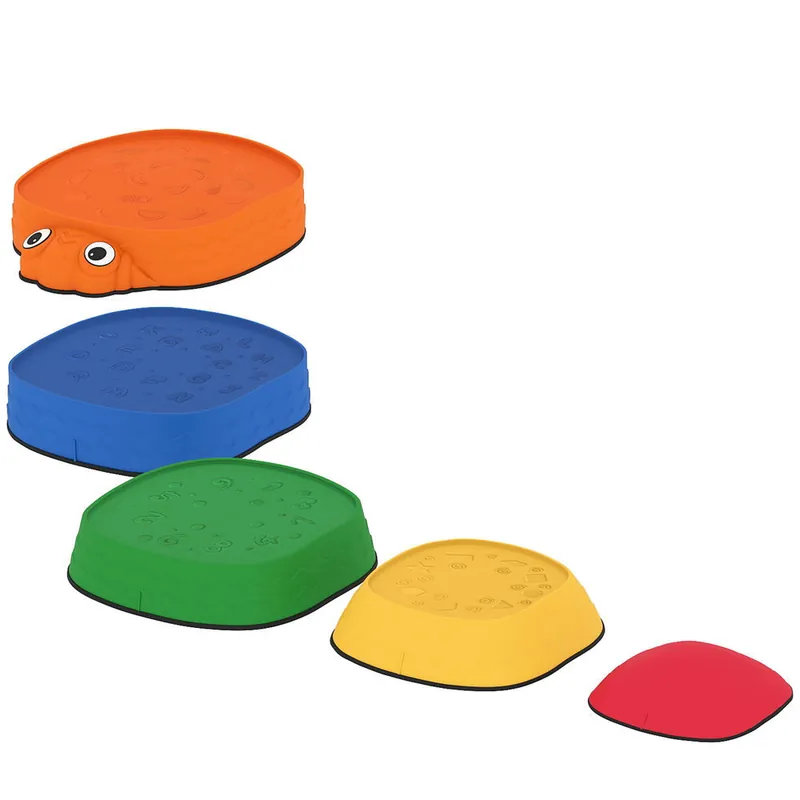 AIYAPLAY Conjunto de Piedras de Equilibrio para Niños Apilables de 5 Piezas Juego de Equilibrio para Niños de +2 Años Forma de Mariquita Antideslizantes para Interior y Exterior Multicolor - Jardín