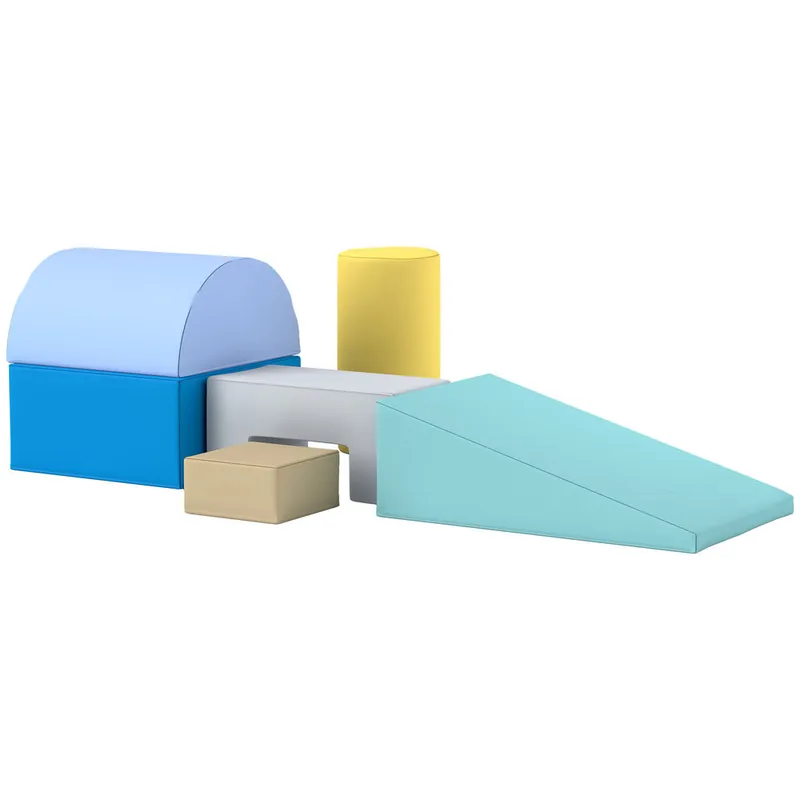 AIYAPLAY Juego de 6 Bloques Psicomotricidad para Niños Bloques de Construcción Figuras de Construcción Juguete para Aprendizaje para Escalar y Gatear Multicolor - Jardín