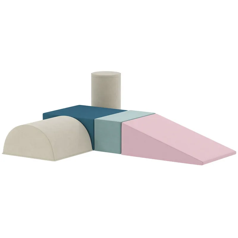 AIYAPLAY Juego de 5 Bloques de Espuma para Niños, Fundas Extraíbles, Bloques de Psicomotricidad, Figuras de Construcción, Juguete para Aprendizaje para Escalar y Gatear, Multicolor - Jardín