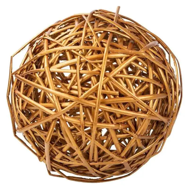 Bola de decoración de mimbre cobriza d30 cm