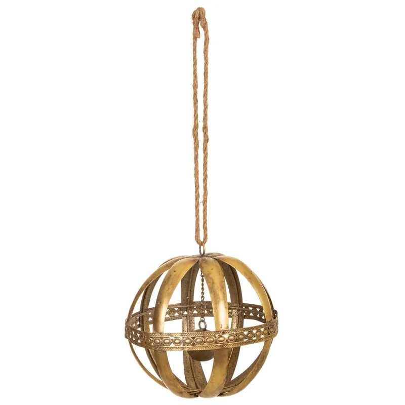 Bola decoración de metal dorado 20x20x23