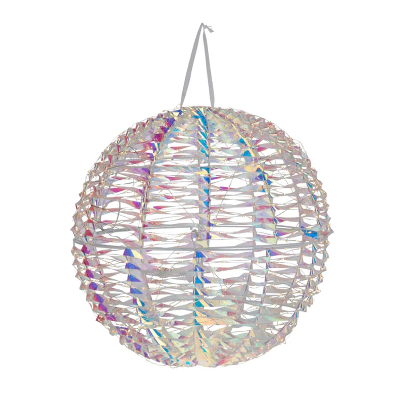 Well Home Bola metálica Luminosa con 720 micro LED de diseño Retorcido luces arco iris Ø40cm - Decoración