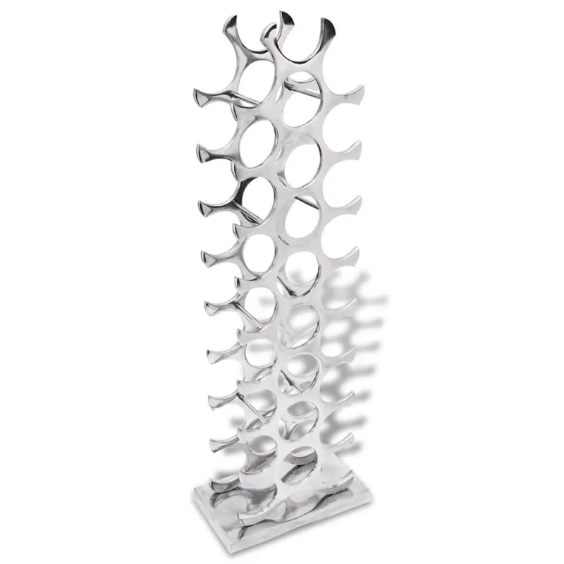 vidaXL Botellero de aluminio plateado para 27 botellas - Cocina