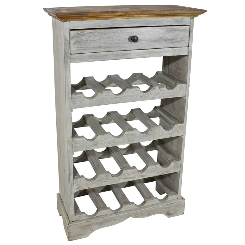 vidaXL Botellero de madera maciza reciclada 55x23x85 cm - Cocina