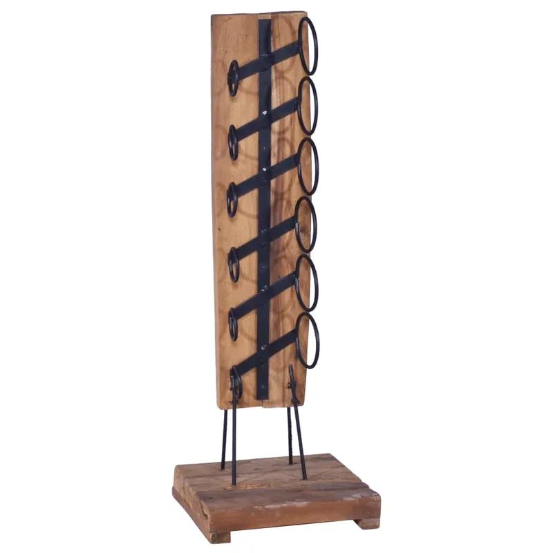 vidaXL Botellero para 6 botellas madera maciza de roble 35x35x100 cm - Cocina