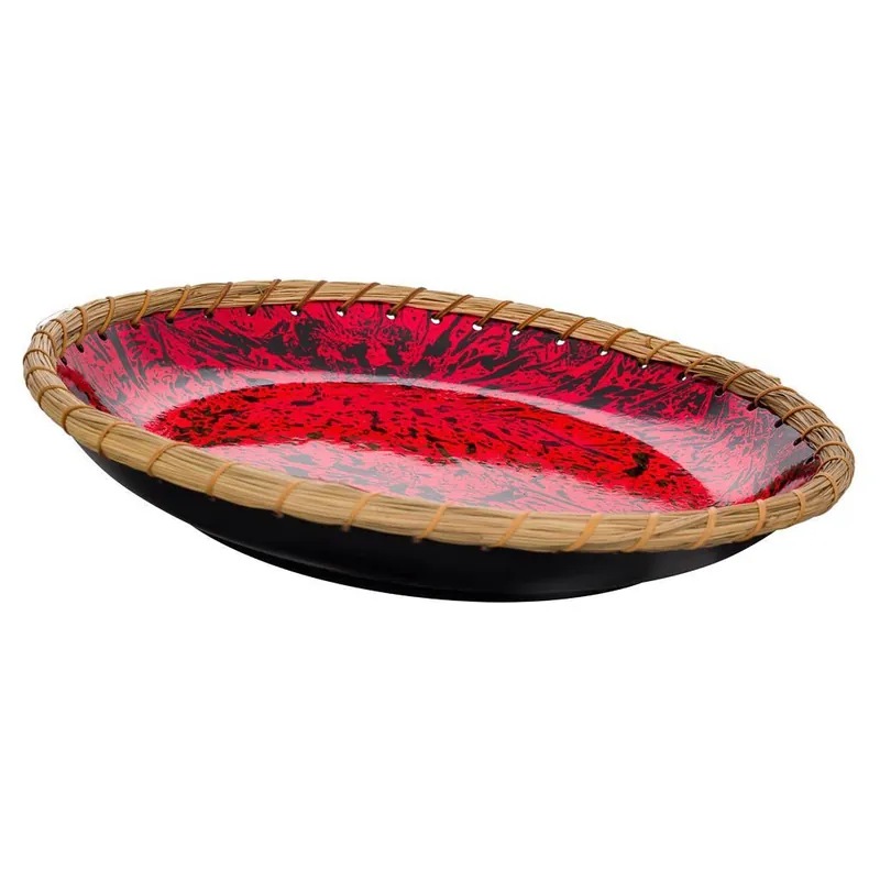 Bowl de cerámica rojo 32x32x6 - Decoración