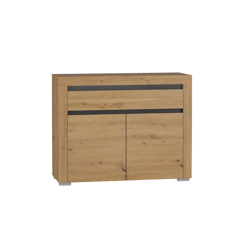 Bufé 2 puertas 1 cajón con LED Kasla Madera y Antracita - Muebles