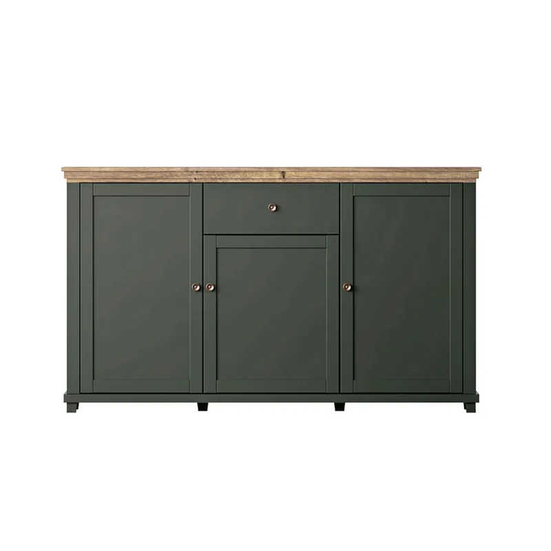 Bufé 3 puertas 1 cajón Martin Verde y Madera - Muebles