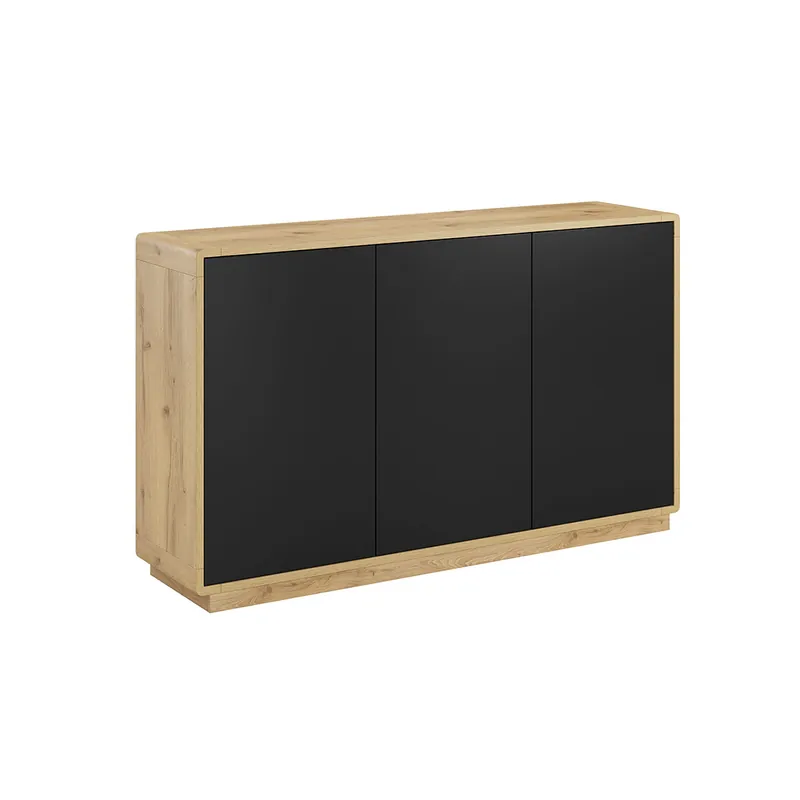 Bufé 3 puertas Raven Negro y Madera - Muebles