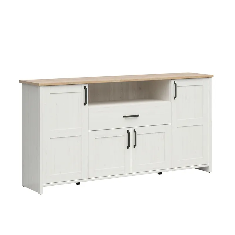 Bufé 4 puertas y 1 cajón Aksel Blanco y Madera - Muebles