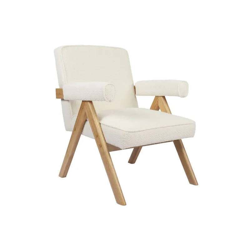 Butaca Agatha con apoyabrazos natural/blanco 82x66x78,5 cm Adec - Sofás sillones puffs