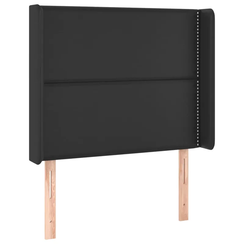 vidaXL Cabecero con orejas de cuero sintético negro 103x16x118/128 cm - Muebles