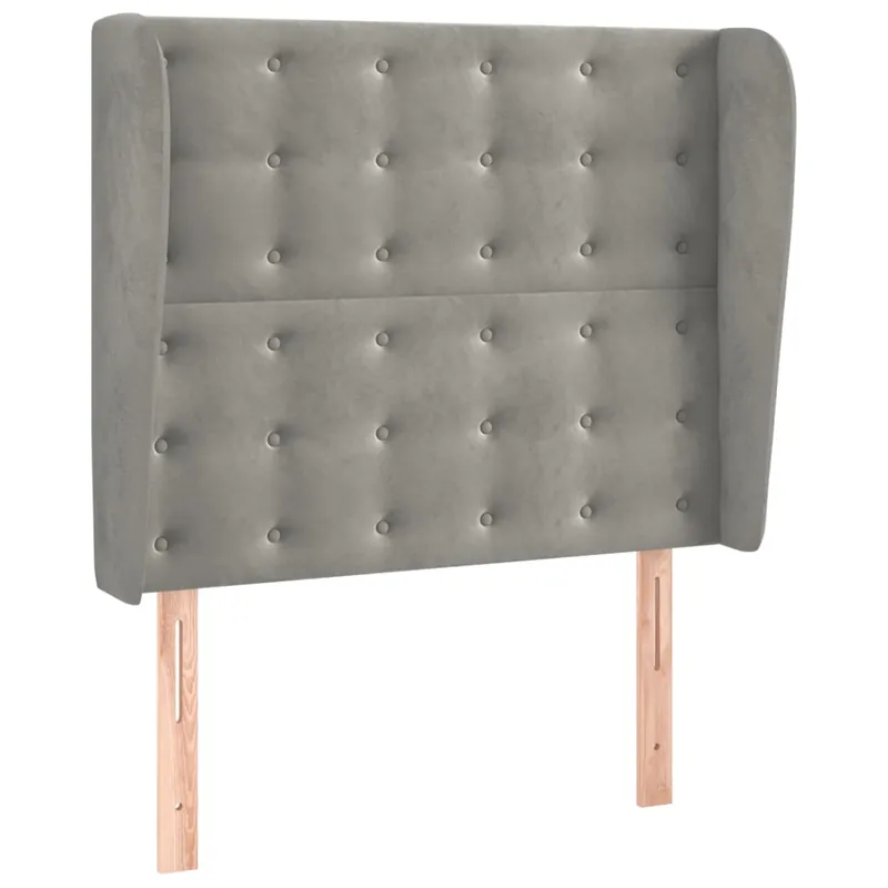 vidaXL Cabecero con orejas de terciopelo gris oscuro 103x23x118/128 cm - Muebles