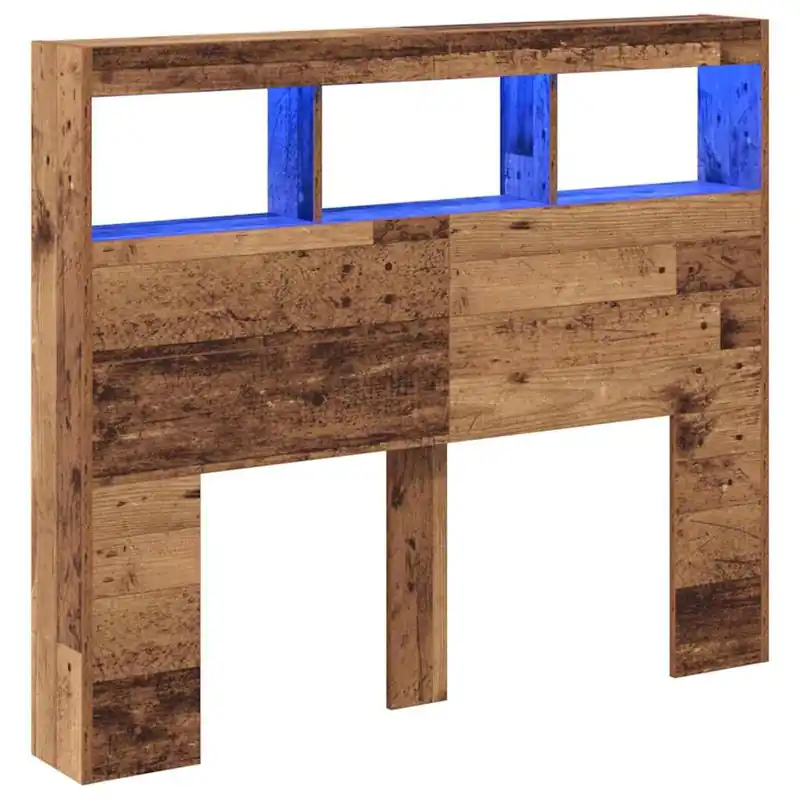 Cabecero de cama con luz LED gris hormigón 100x17x102 cm - Muebles