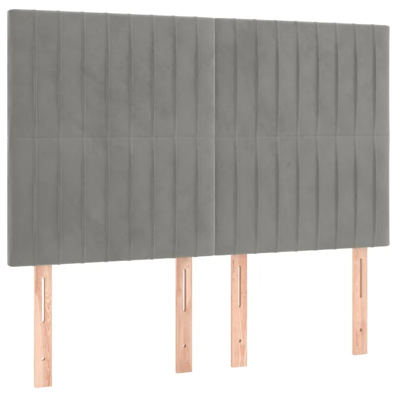 vidaXL Cabeceros 4 unidades terciopelo gris oscuro 72x5x78/88 cm - Muebles