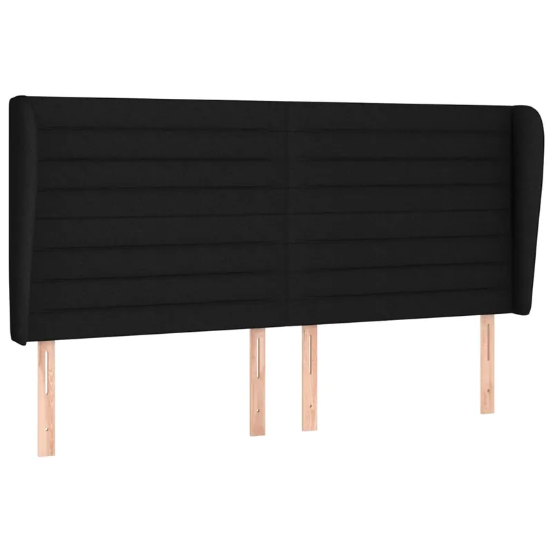 vidaXL Cabecero con orejas de tela gris oscuro 163x23x118/128 cm - Muebles