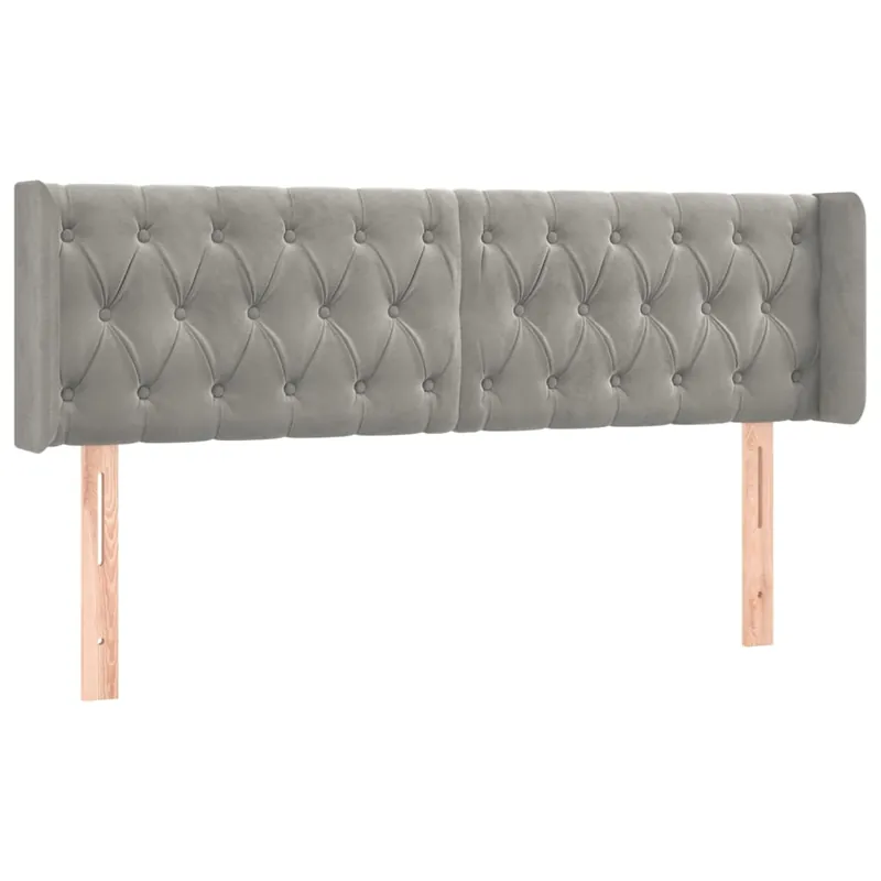 vidaXL Cabecero de terciopelo gris claro 163x16x78/88 cm - Muebles