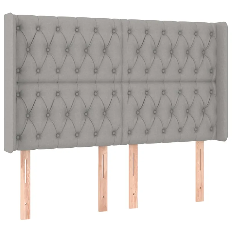 vidaXL Cabecero con orejas de tela gris oscuro 163x16x118/128 cm - Muebles