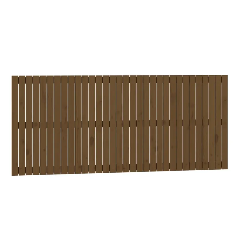 Cabecero cama - Mueble cabecero pared madera maciza pino marrón miel 204x3x90 cm