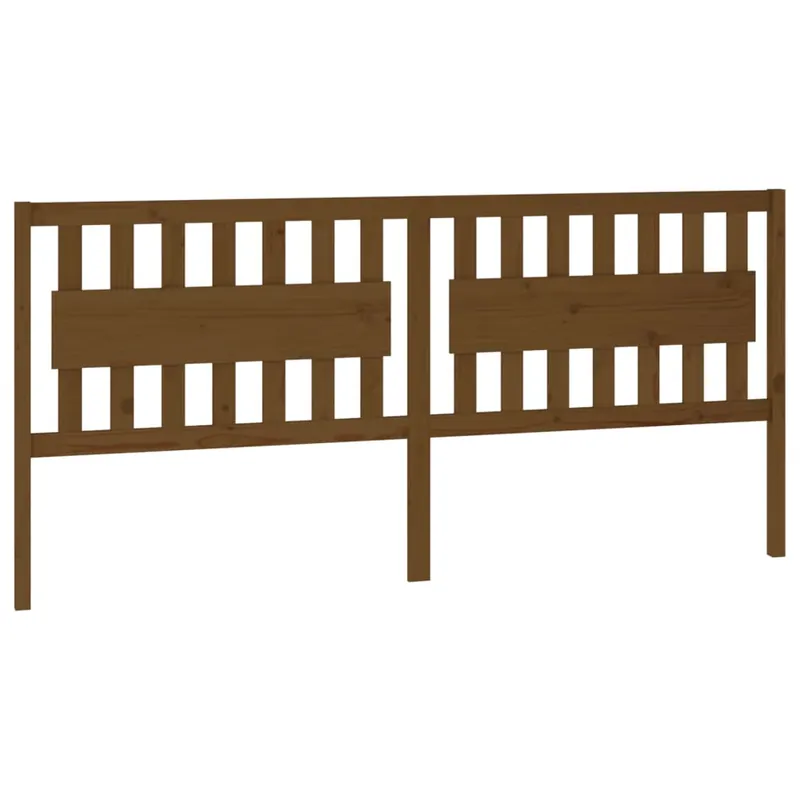 Cabecero cama - Mueble cabecero madera maciza de pino marrón miel 205x4x100 cm