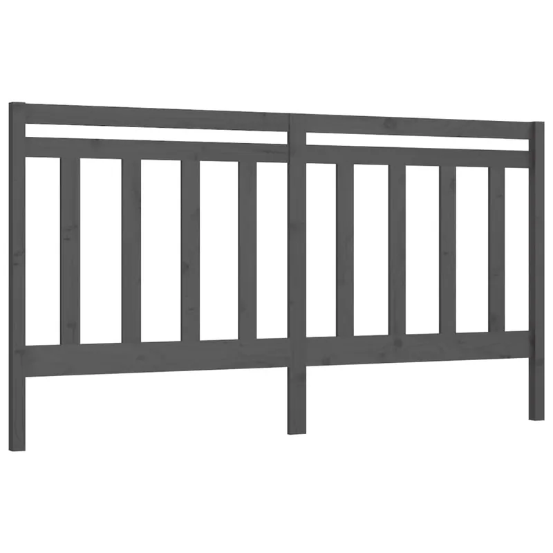 Cabecero cama - Mueble cabecero madera maciza de pino gris 206x4x100 cm
