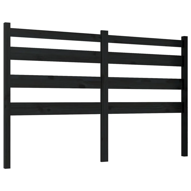 Cabecero cama - Mueble cabecero madera maciza de pino gris 206x4x100 cm