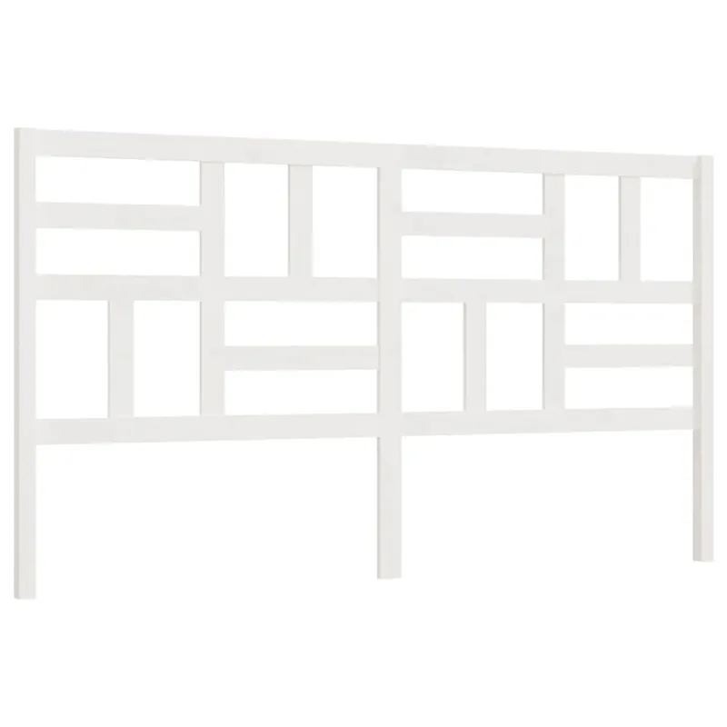 Cabecero cama - Mueble cabecero madera maciza de pino blanco 206x4x104 cm