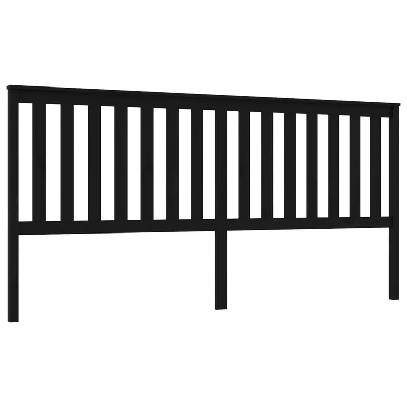 Cabecero cama - Mueble cabecero madera maciza de pino negro 206x6x101 cm