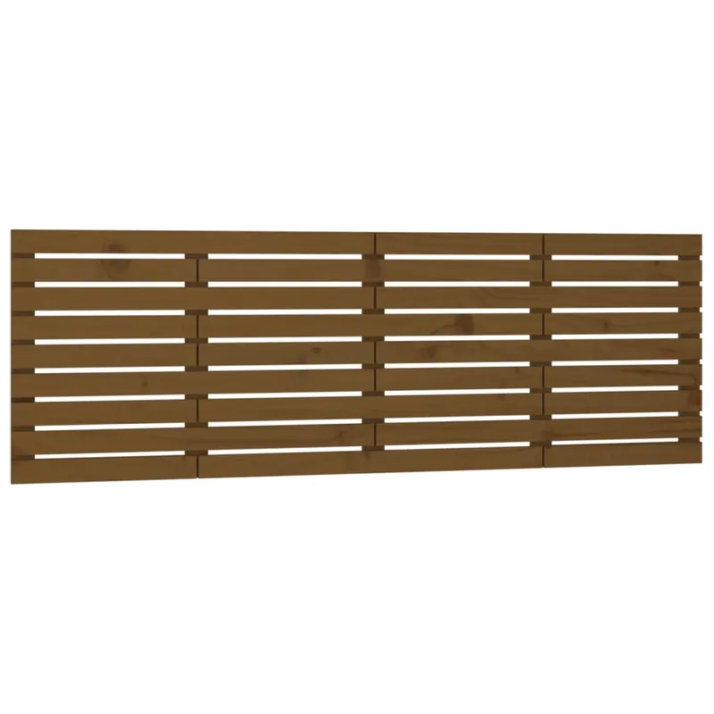 Cabecero cama - Mueble cabecero pared madera maciza pino marrón miel 206x3x63 cm