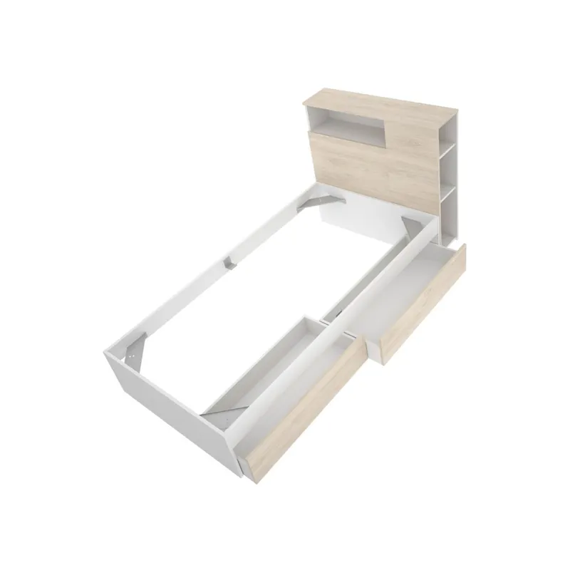 Cabecero con aro para cama Ten blanco/natural 95x97x21,8 cm - Descanso