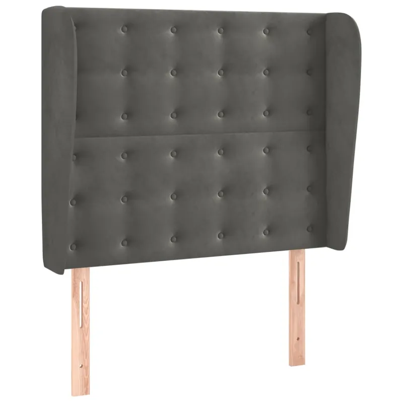 Cabecero con orejas de terciopelo rosa 83x23x118/128 cm - Muebles