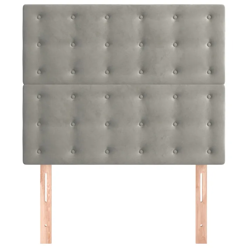 Cabeceros 2 unidades de terciopelo gris oscuro 90x5x78/88 cm Alto - Muebles